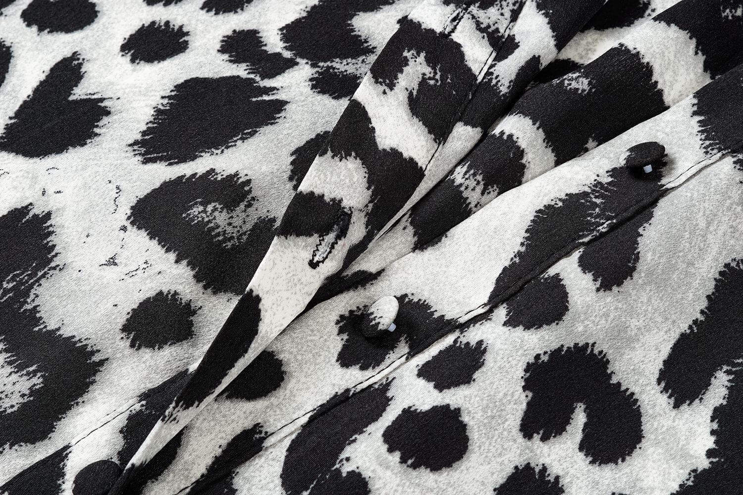 Toperth Lapel Casual Leopard Print Top Shirt – Toperth