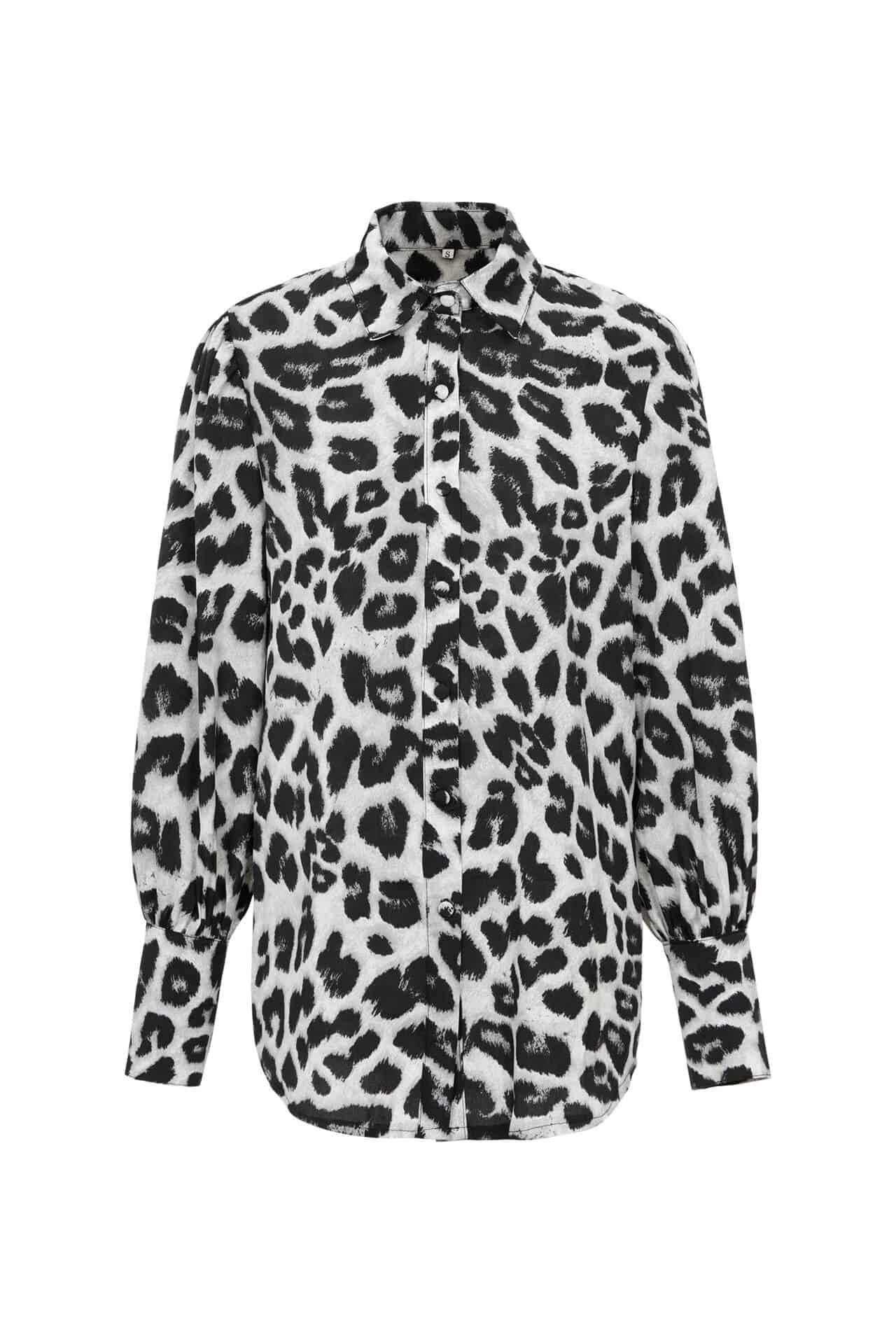 Toperth Lapel Casual Leopard Print Top Shirt – TOPERTH